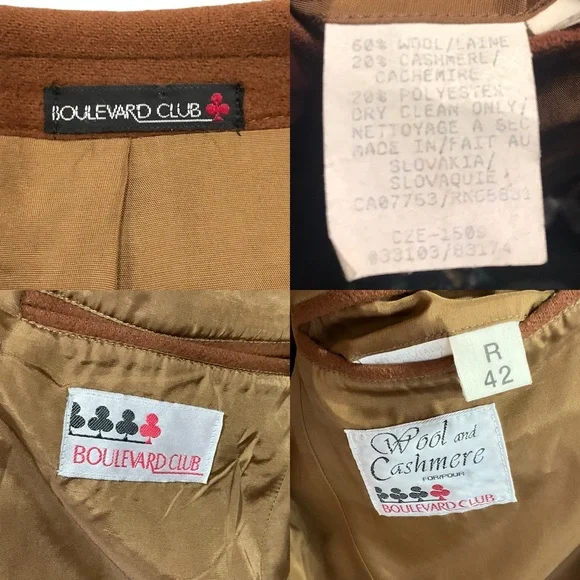 Vintage Boulevard Club Men’s Blazer Brown Sports Coat Wool Cashmere Size… - Picture 13 of 16